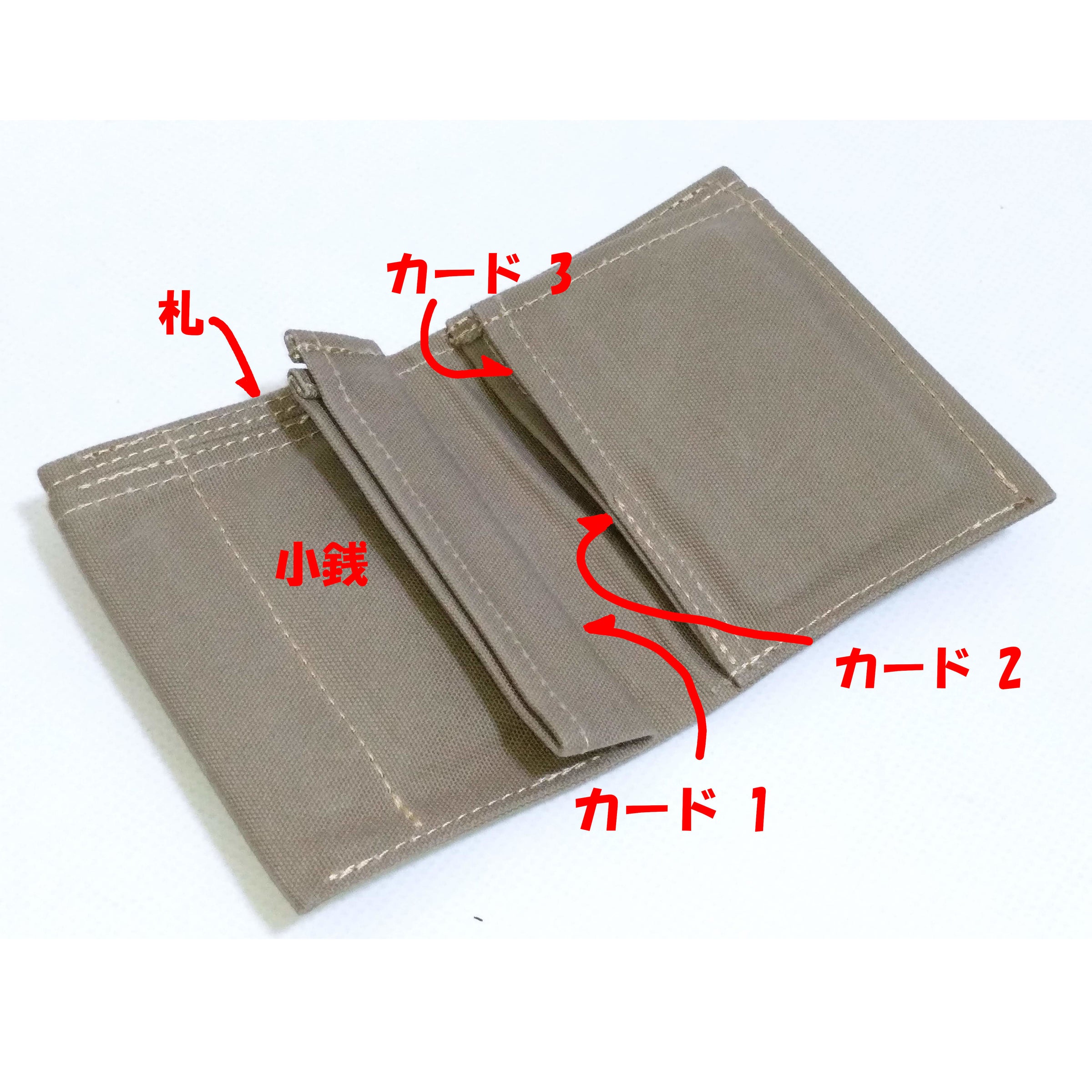 倉敷帆布/二つ折り財布/倉敷帆布と本革を使用した手作り